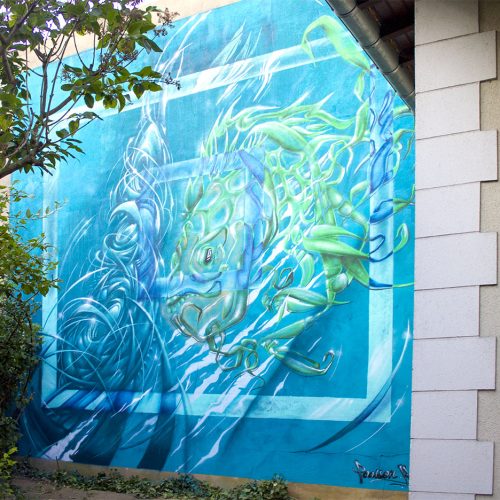 Aquametrics fresque réalisées en partenariat avec Reaone à Maison Alfort pour des particuliers en juillet 2019